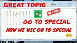 GO TO !! GO TO SPECIAL !! WHAT IS GO TO SPECIAL IN EXCEL !! USE OF GO TO SPECIAL.