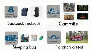 LEARN CAMPING AND CYCLING VOCABULARY KIDS 