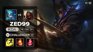 ZED99 Zed Mid vs Gwen - KR Challenger Patch 11.10