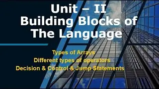 Types of Arrays in Java, Operators in Java , Decision & Control Statements in Java