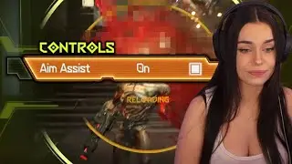 she was clueless about aim assist.. #gaming #reaction 