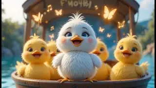 Ducks on a Fluffy Boat | Gentle River Ride Nursery Rhyme for Kids