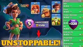 +320 🏆 with Root Raider, Valkyrie, Druid, Overgrowth spell, spam attack strategy [clash of clans]