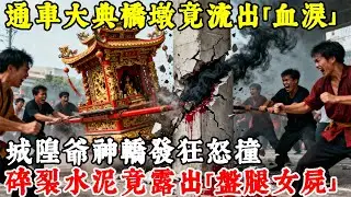 通車大典橋墩竟流出「血淚」！城隍爺神轎發狂怒撞，碎裂水泥竟露出「盤腿女屍」...全場嚇瘋！#情感#民間故事#真實故事#中老年生活 #台灣