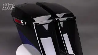 HR3 Candy Cobalt / Indigo Ink CVO Stretched Saddlebags with Speaker Lids For 14-23 Harley Touring