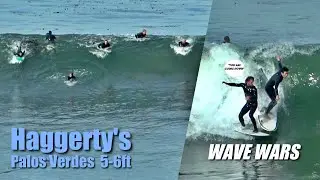 Haggerty's Crowded Colliding Surfers Palos Verdes, CA 5-6ft