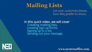 Setting up a mailing list in Next Era Office