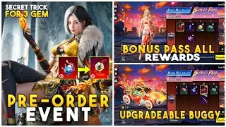 🔴BGMI PRE ORDER EVENT SECRET TRICK😱 | GET FREE 3 GEM😱 | BONUS PADS ALL REWARDS🔥