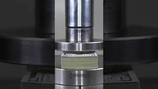 Crushing a Bundle of $100 with Hydraulic Press #asmr #crushingtime #hydraulicpress #machine #notes