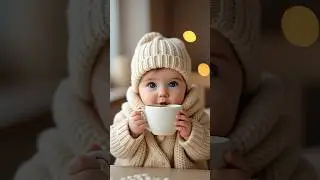 ☕ Cutest Baby Ever &ldquo;Drinking Coffee&rdquo; 😂 | Too Adorable to Miss! 💖 #cutebaby #adorable #viral #shorts