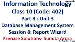 Class 10 | Code 402 | Database Session 8 Exercise Solutions | Fully Solved | Sumita Arora | OOo Base