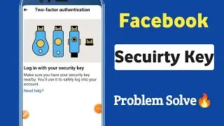 Login with your security key Facebook | security key facebook problem 2023 | Use your security key