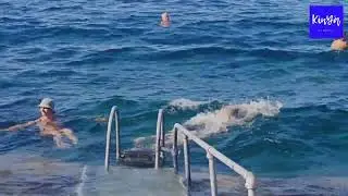 Kinya in Malta - Sliema beach party & sweeming with friends from Italy,Brasil and ...