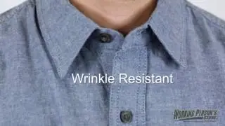 Key Shirts: Men's Blue 507 45 Short Sleeve Chambray Cotton Work Shirt