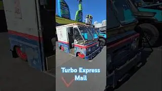 FASTEST Mail truck EVER..Twin Turbo!🤯#sema2024 #twinturbskies #airbags #expressmail