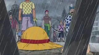 buggy try to execute luffy, while the heaven was in favor of luffy, dragon help luffy to escape