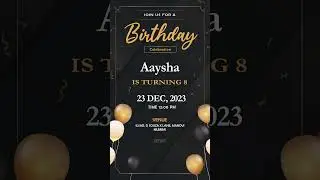 Black Theme Birthday Invitation