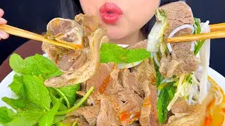 ASMR SPICY BEEF & PORK BONE NOODLES MUKBANG (EATING SOUNDS) ASMR PHAN