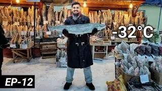 Local Outdoor Market in Yakutsk / Frozen Fish in -32&deg;C