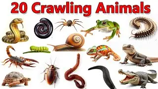 20 रेंगने वाले जानवर 20 Crawling Animals Name in English | Kids Learning Video | Ankur Study Class