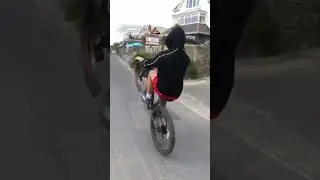 Kid does MOST INSANE no brake wheelie ever !!! 🤯 #bikelife #shortsvideo #bike #viral #wheelie