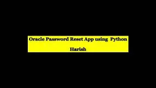 Oracle Password Reset App using pywebio