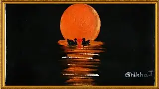 beautiful moonlight painting step by step