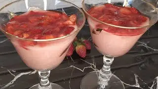 Fresh Strawberry Pudding Recipe | By Cooking With Sana