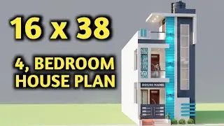 16X38 4 Bedroom Duplex House Plan,3D Small House Design,atoz house Design