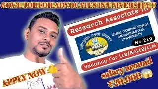 Government jobs for law graduates 2022 | jobs for law graduates freshers | Research associate job