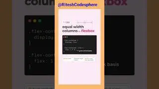 Equal Width Columns with Flexbox! | CSS3 Flex Made Easy 💡💻 #shorts #shortsfeed  #video #fyp #ai