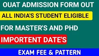 Orissa University and Technology application form out! OUAT admission form out for all india student