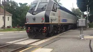 NJ transit train overshoots platform at river edge station.