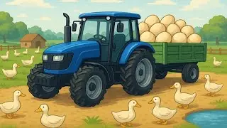 Harvesting Duck Eggs 🦆🚜- Feeding Ducks & Transporting Duck Eggs with Tractor | Real Farm Animation