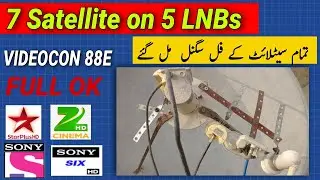 Multi lnb in one dish 7 Satellite on 4.5 Feet dish | multi satellite dish setting
