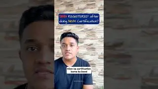 Will you become SEBI Registered after NISM Certification??? | #nismexam #sebi