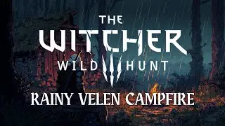 The Witcher 3 Ambience: Rainy Velen Campfire (Medieval Violin & Vocals Pixel Art)