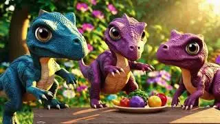 Let's Eat with Dinosaurs Song  | Fun Kids Song | Dinosaur Food Adventure Song