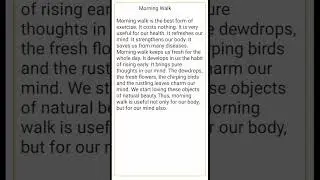 Morning Walk paragraph