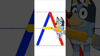 Практика письма буквы А с Bluey | Веселое рисование букв ABC | @freeforlearn