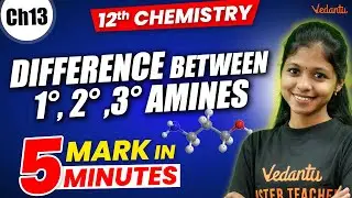 12th Chemistry | CH 13 - Difference Between 1°, 2° ,3° Amines | 5 Mark in 5 Minutes
