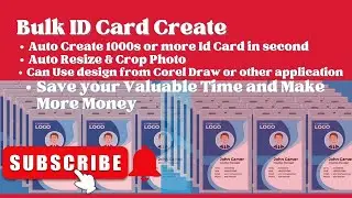 Bulk Id Card Creator | Auto Create Id Card | How to make more money