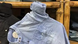 Denim - Double Pocket Shirt - Mandarin Collar