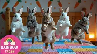 Five Little Rabbits Jumping on the Bed | Nursery Rhymes & Kids Songs | Poems
