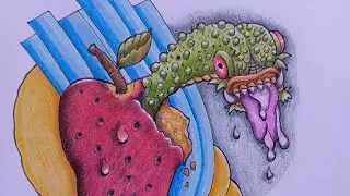 Apple 🍎 Monster 💀 #art #drawing #tiktok #tiktokviral #monster #feed