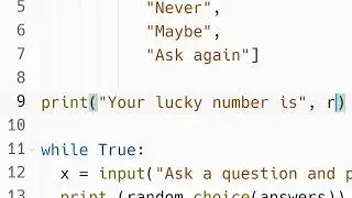 Make a magic 8 ball game in python
