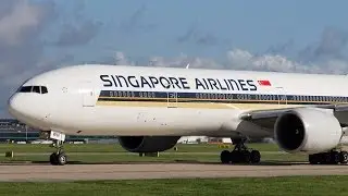 Powerful GE-90 ROAR! Singapore Airlines B777-312ER, Takeoff - Munich, Germany (MUC)