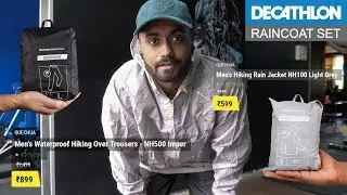 Men's Hiking Rain Jacket NH100 & Waterproof Hiking Over Trousers NH500 Imper from DECATHLON 🇮🇳
