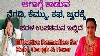 ನೆಗಡಿ,ಕೆಮ್ಮು ,ಕಫ, ಜ್ವರಕ್ಕೆ ಪರಿಣಾಮಕಾರಿ ಉಪಶಮನ/Effective Remedies for Cold,Cough & Fever