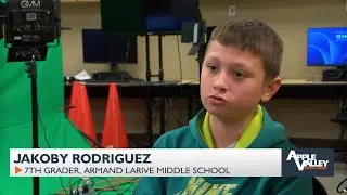 Five Armand Larive Middle School students place as finalists in national broadcasting competition